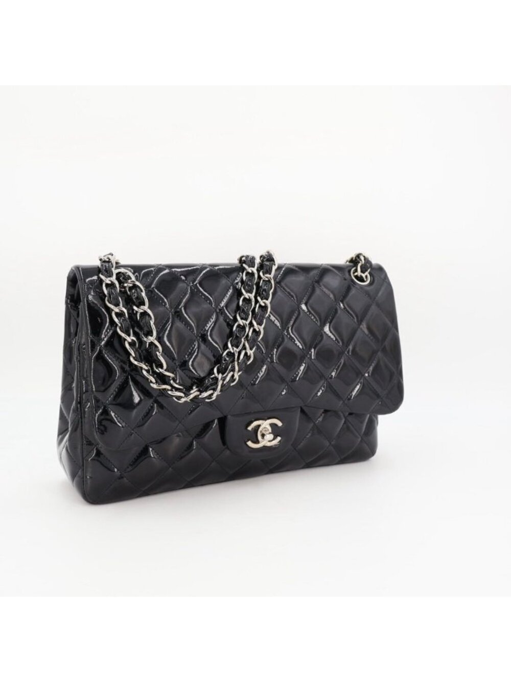 Chanel Quilted Chain Shoulder Patent Bag
